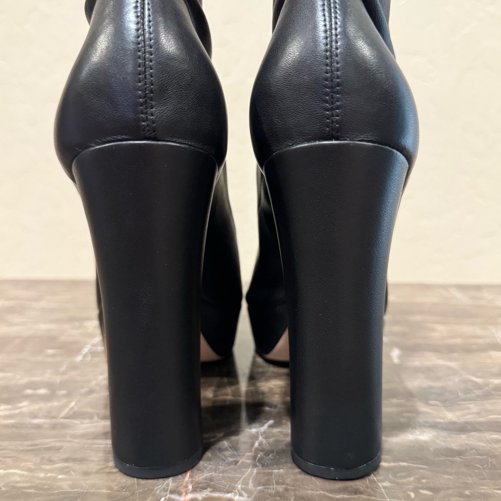 NEW VC John Camuto Leather Peep Toe Sock Boots - Picture 11 of 14